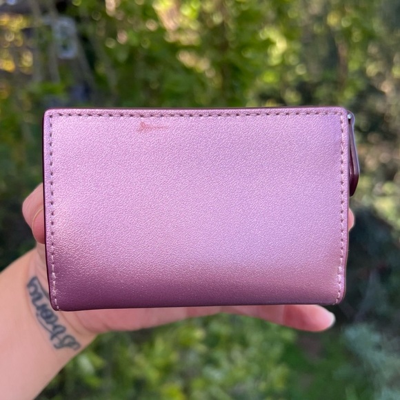 COACH Women's Metallic Pink Micro Wallet Pre owned AUTHENTIC - Picture 2 of 7